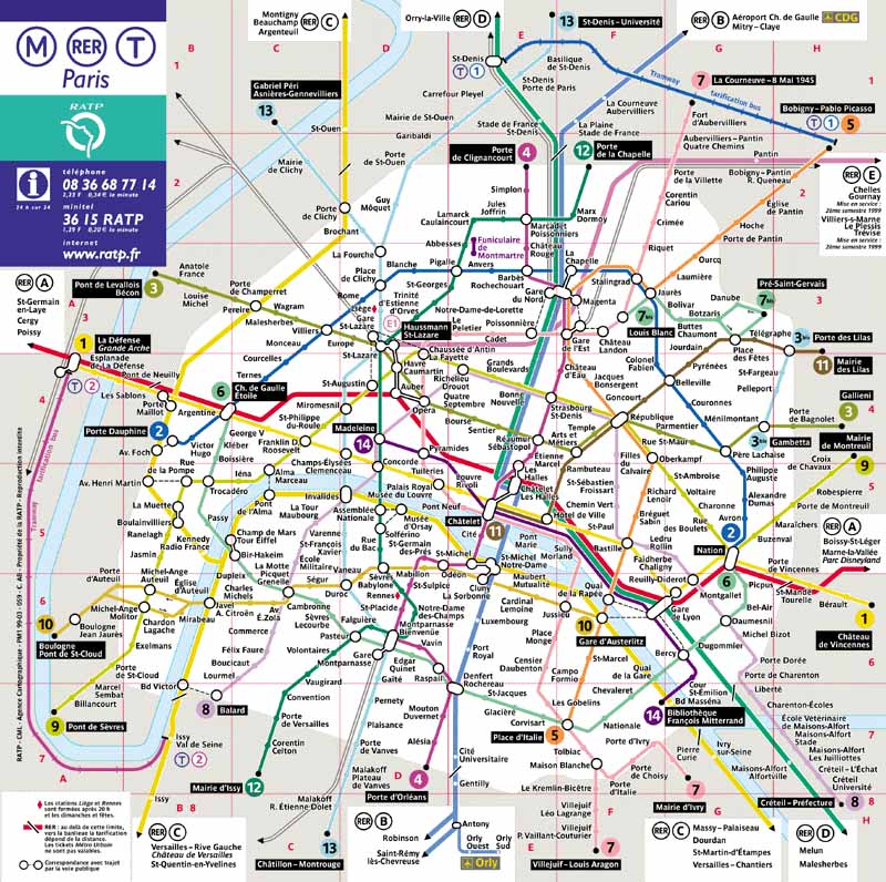 Mapa del Metro de Paris