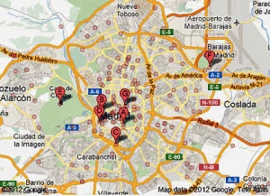 Mapa de jardines de madrid