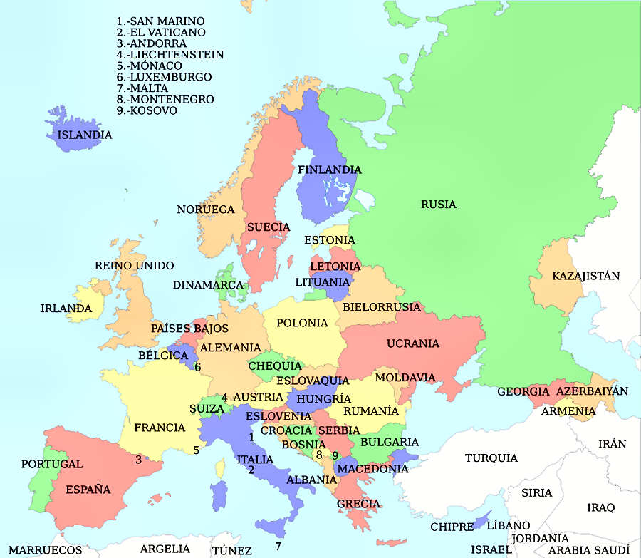 ⛳ Mapa De Europa En Español Con Países Y Capitales 7051