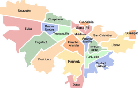 Mapa de Bogotá por Barrios y Direcciones