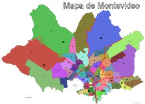 Mapa de Montevideo con direcciones, calles y avenidas