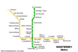 Mapa del Metro de Monterrey