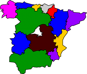 Map regions of Spain