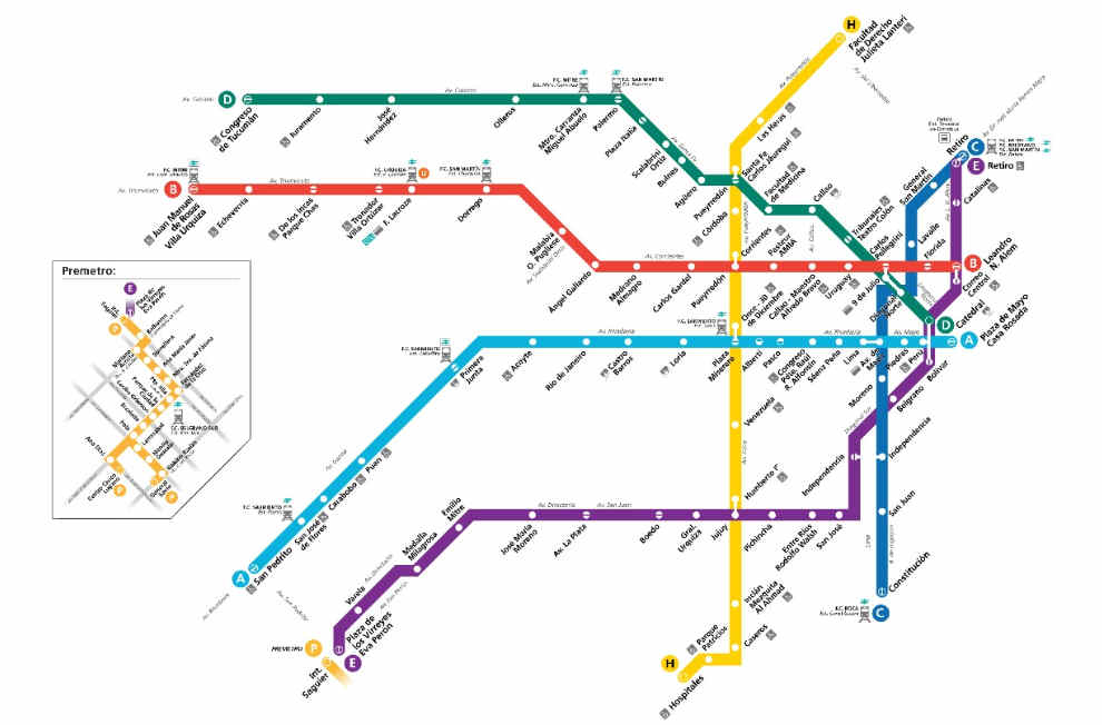 Mapa Subte Buenos Aires